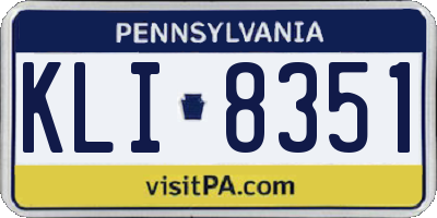 PA license plate KLI8351