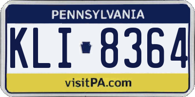 PA license plate KLI8364