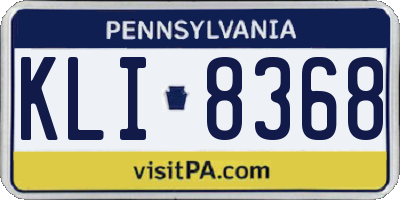 PA license plate KLI8368