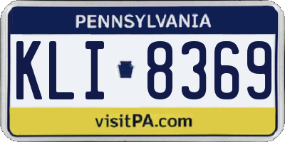 PA license plate KLI8369