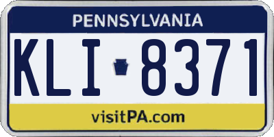 PA license plate KLI8371