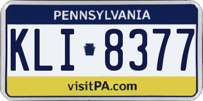 PA license plate KLI8377