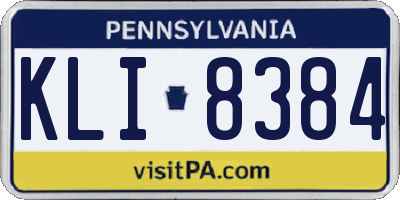 PA license plate KLI8384