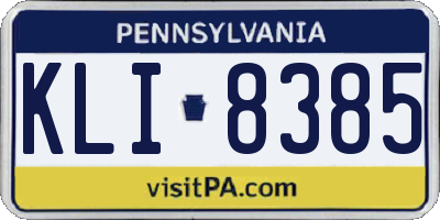 PA license plate KLI8385