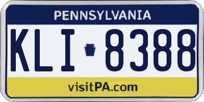 PA license plate KLI8388