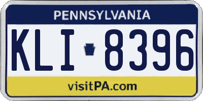 PA license plate KLI8396
