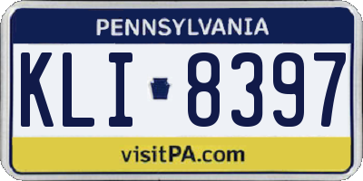 PA license plate KLI8397