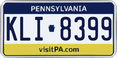 PA license plate KLI8399