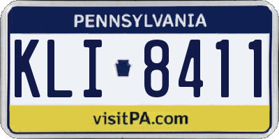 PA license plate KLI8411