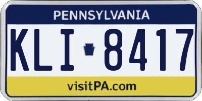 PA license plate KLI8417
