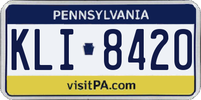 PA license plate KLI8420