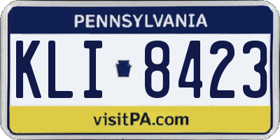 PA license plate KLI8423