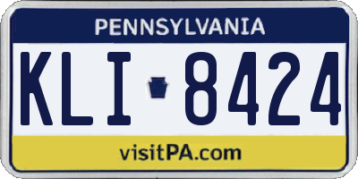 PA license plate KLI8424