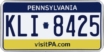 PA license plate KLI8425