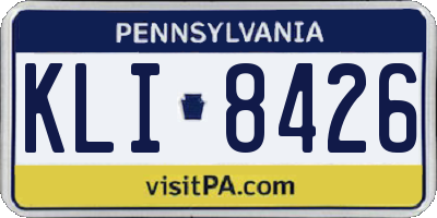 PA license plate KLI8426