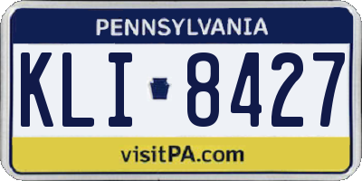 PA license plate KLI8427