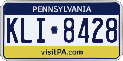 PA license plate KLI8428