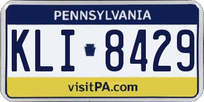 PA license plate KLI8429