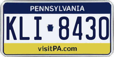 PA license plate KLI8430