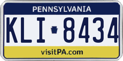 PA license plate KLI8434