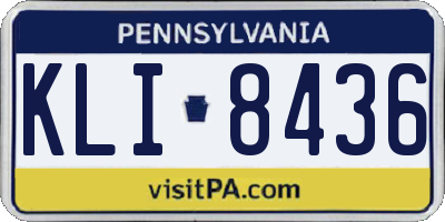 PA license plate KLI8436