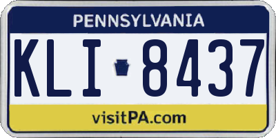 PA license plate KLI8437