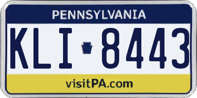 PA license plate KLI8443