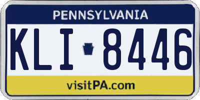 PA license plate KLI8446