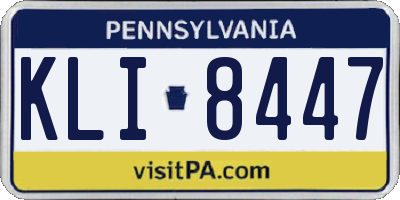 PA license plate KLI8447