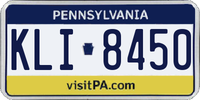 PA license plate KLI8450