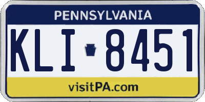 PA license plate KLI8451