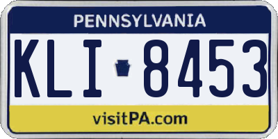 PA license plate KLI8453