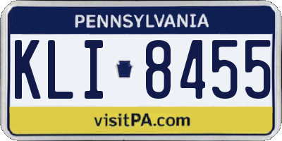 PA license plate KLI8455