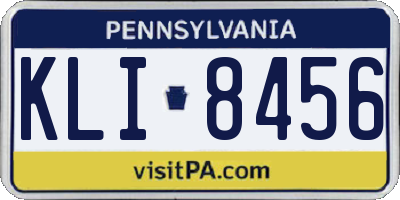 PA license plate KLI8456