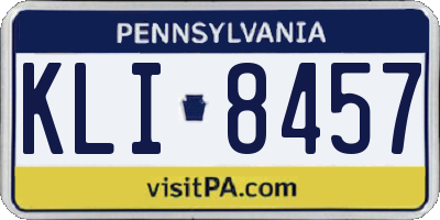 PA license plate KLI8457
