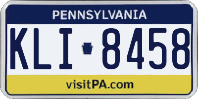 PA license plate KLI8458