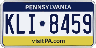 PA license plate KLI8459