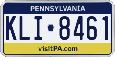 PA license plate KLI8461