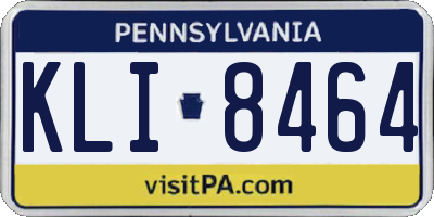 PA license plate KLI8464