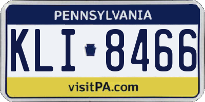PA license plate KLI8466