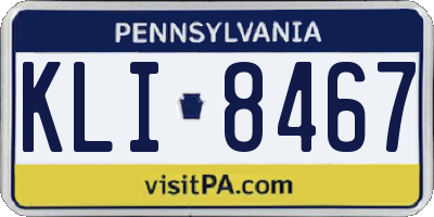 PA license plate KLI8467