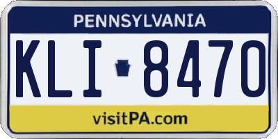 PA license plate KLI8470