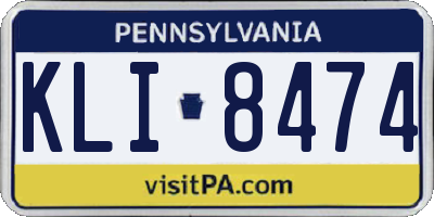 PA license plate KLI8474