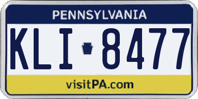 PA license plate KLI8477