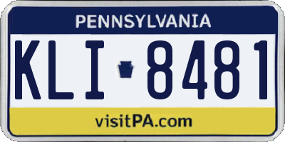 PA license plate KLI8481