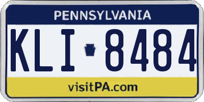 PA license plate KLI8484