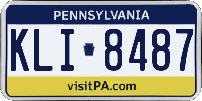 PA license plate KLI8487
