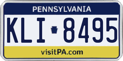 PA license plate KLI8495