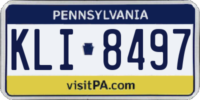 PA license plate KLI8497
