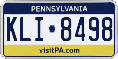 PA license plate KLI8498